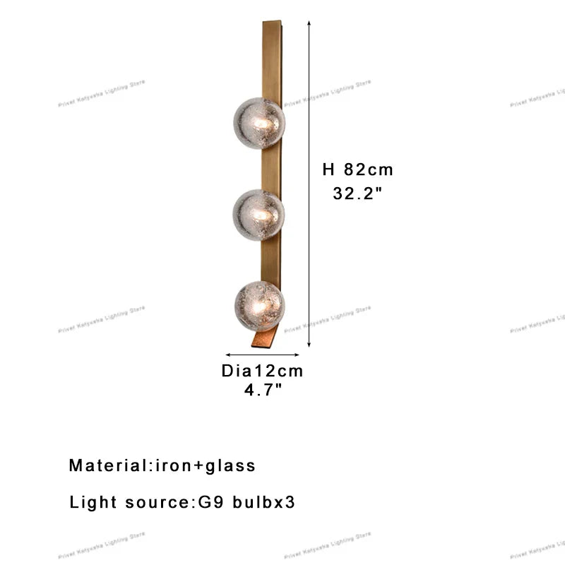 DecorBites™ Bronze Bubble Glass Wall Sconce Lamps for Bedroom Bathroom Decor