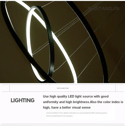 DecorBites™ Circle Rings LED Pendant Lamp, Modern Fashion Light for Living Room & Dining Room