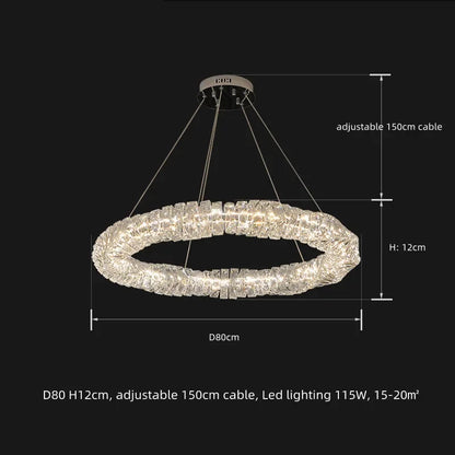 Lámparas colgantes LED de cristal DecorBites™ | Lámpara colgante de anillo regulable | Accesorios de decoración modernos y de lujo