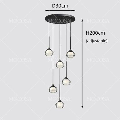Black Water Drop Acrylic LED Pendant Light