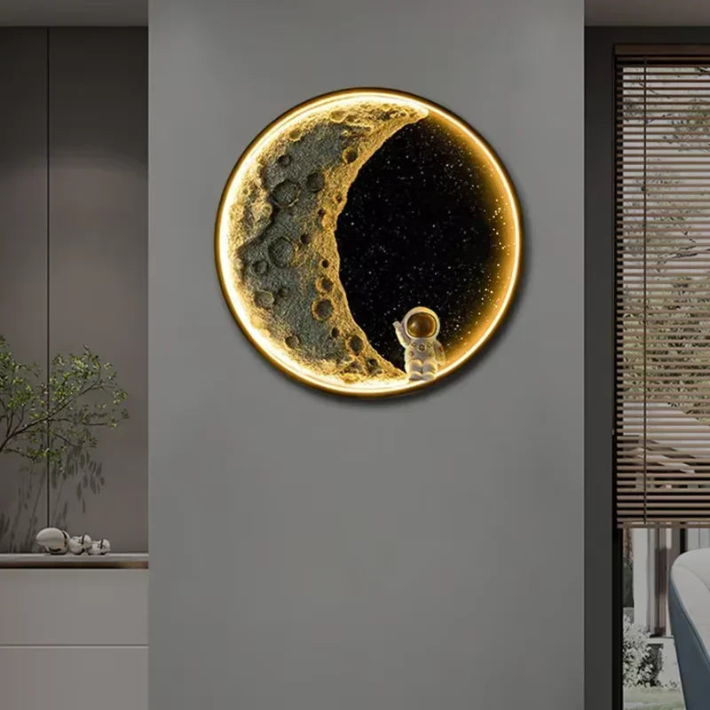 DecorBites™ Astronaut LED Wall Lamp: Modern Nordic Resin Round Decor Light