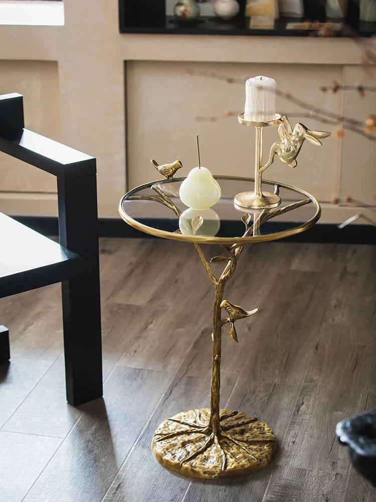 DecorBites™ Brass Bird Side Table - Luxury Living Room Sofa Table for Creative Home Decor