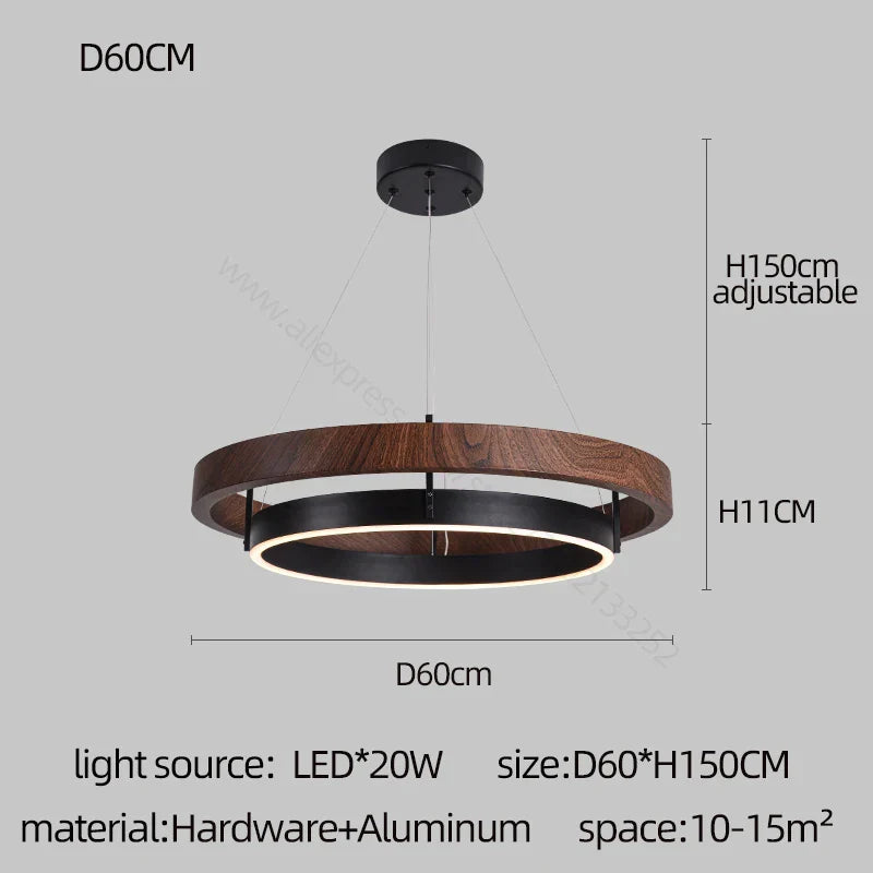 DecorBites™ Double Circular LED Chandelier for Dining, Living Room, Kitchen - Modern Nordic Design