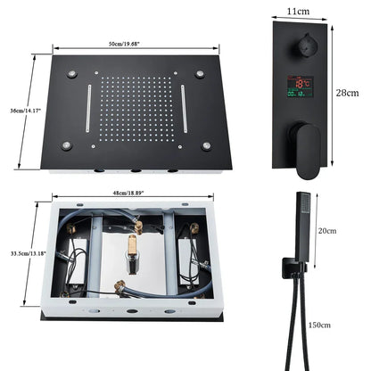 DecorBites™ LED Shower Faucet Set Rain Waterfall System with Remote Control & Colorful Ceiling Display