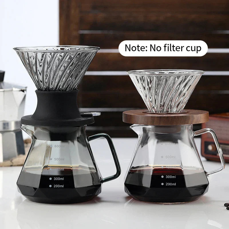 Decorbites™ Glas-Kaffeekanne Oktaedrischer Topf für Tee/Kaffee, 400/600 ml Wiederverwendbares Kaffeegeschirr