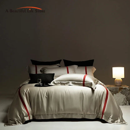 Decobites Luxury Eucalyptus Lyocell Bedding Set: Duvet Cover, Bed Sheet, Pillowcases