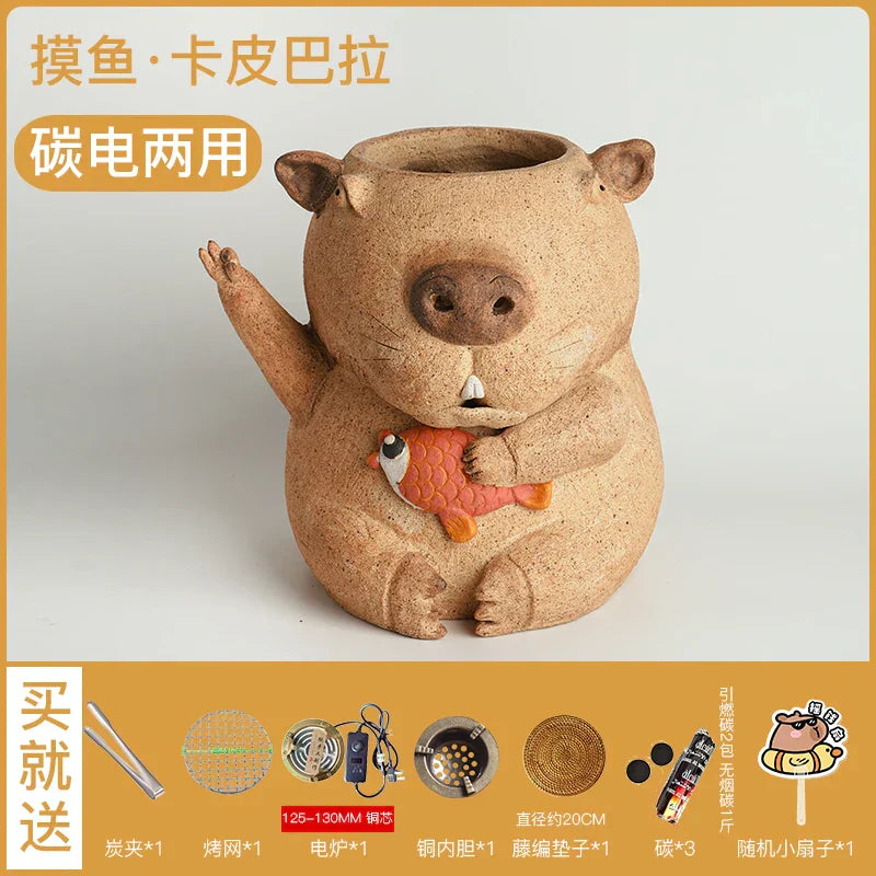 DecorBites™ Handmade Refractory Carbon Oven Surrounding Stove Electric Ceramic Stove