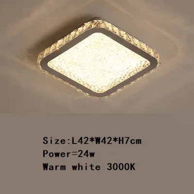 DecorBites™ Crystal Round Ceiling Lamp: Nordic Light Luxury LED Home Lighting for Bedroom and Living Room