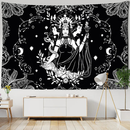 Decobites Tarot Divination Tapestry Wall Hanging for Witchcraft Dark Mystery Home Decor