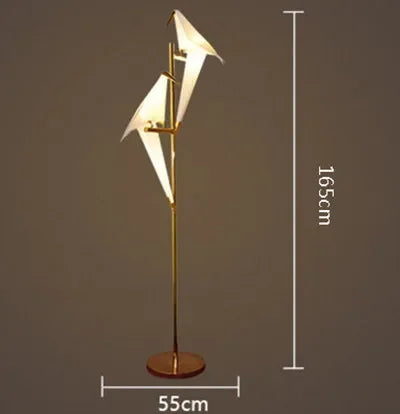 Lámpara de araña DecorBites™ con forma de grulla, de hierro y con luz LED, ideal para dormitorio, comedor o habitación infantil.