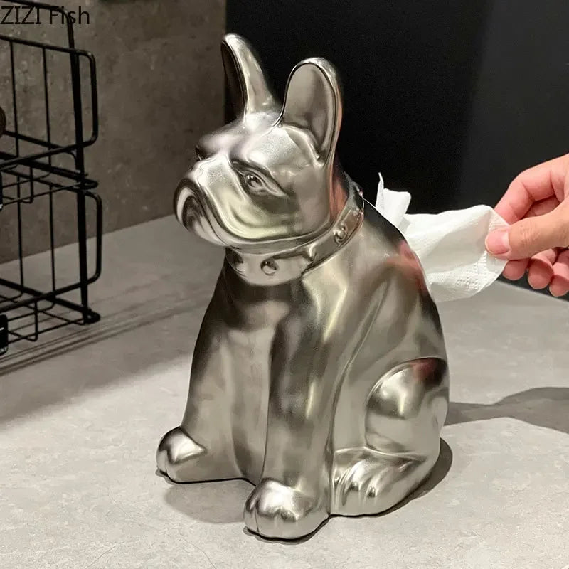 DecorBites™ French Bulldog Ceramic Tissue Box - Creative Desk Decoration for Home and Office