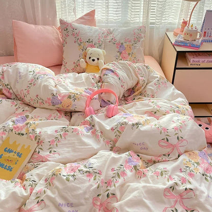 طقم لحاف قطني مريح مطبوع عليه رسوم متحركة من DecorBites™ للبالغين