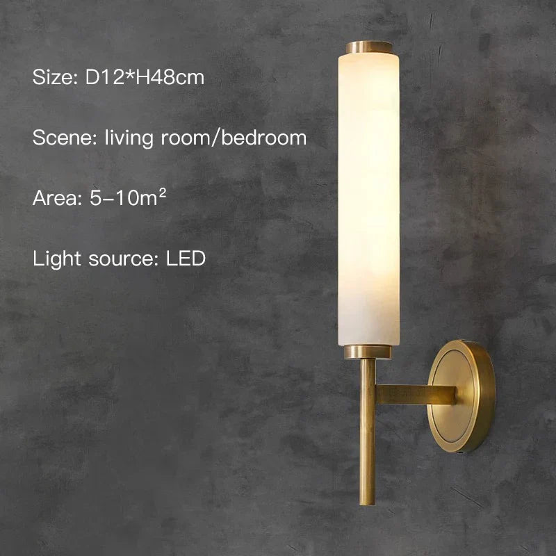 DecorBites™ Elegant Marble Copper Wall Sconce for Living Room and Bedroom Lighting