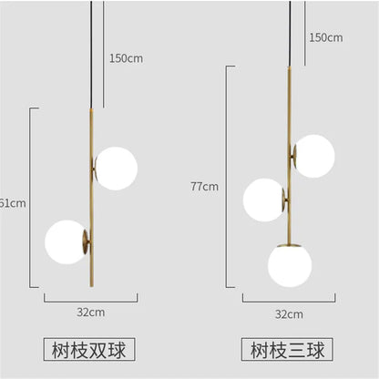 Lámpara colgante LED de bola de cristal DecorBites™ para espacios de vida modernos