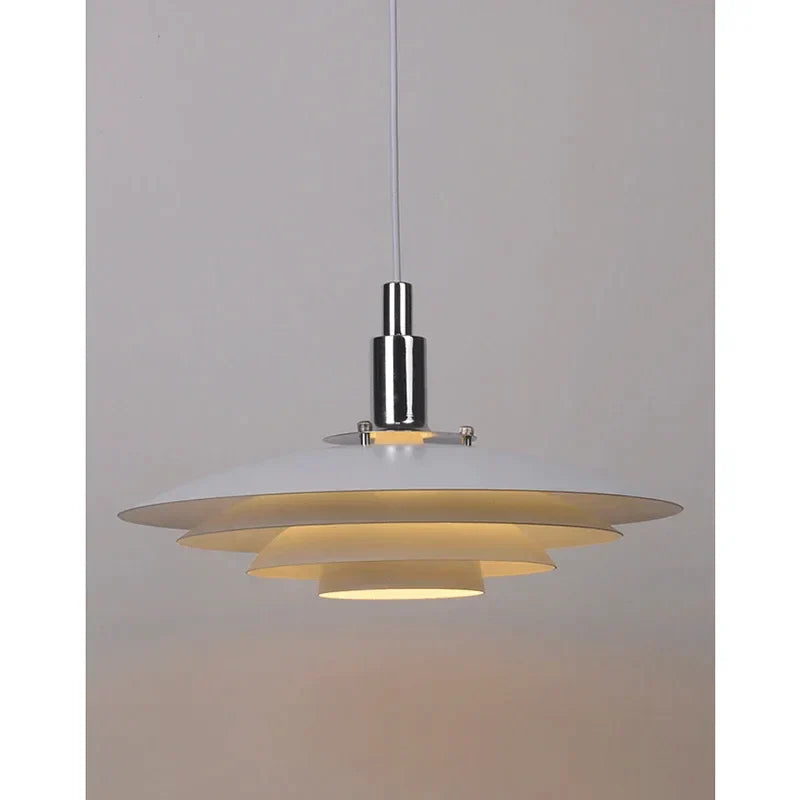 Lámpara colgante OVNI degradada blanca y roja DecorBites™ | Araña ajustable de estilo mediados de siglo