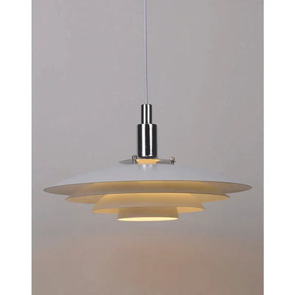 Lámpara colgante OVNI degradada blanca y roja DecorBites™ | Araña ajustable de estilo mediados de siglo