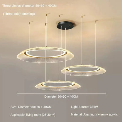 DecorBites™ LED Luxury Ring Chandelier for Living Room Decoration