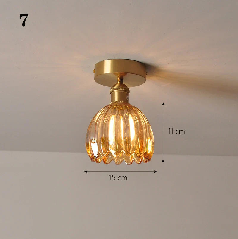 DecorBites™ Glass Shade Pendant Ceiling Lamp for Kitchen Aisle Bedroom LED Lights Fixtures