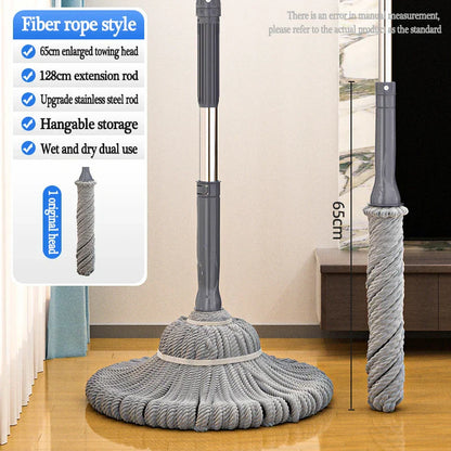 DecorBites™ Easy Spin Mop with Long Handle for Hands-Free Floor Cleaning