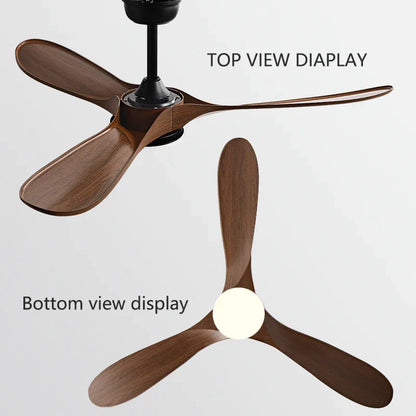 DecorBites™ 60Inch Ceiling Fan with Remote Control, LED Light - 3 Blade DC 30W Copper Motor