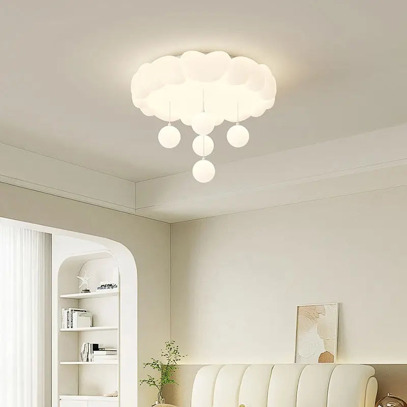 Decorbites™ Lámpara de Techo LED Burbuja Nube Conejo - Estilo Crema con Iluminación Cálida para la Habitación de Niños