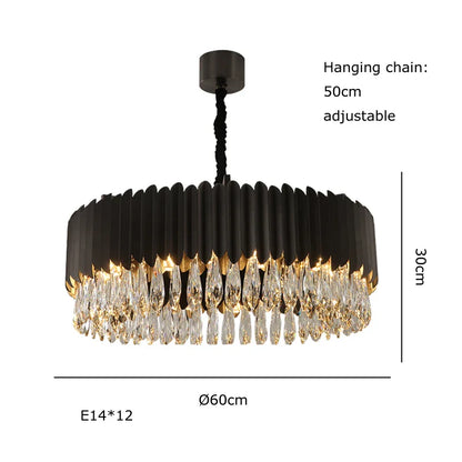 Lámparas de techo DecorBites™ Crystal 2024: Lámparas LED redondas modernas regulables, color negro