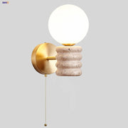 Lámpara de pared LED estilo japonés Decorbites™ con cadena de tiro y vidrio blanco