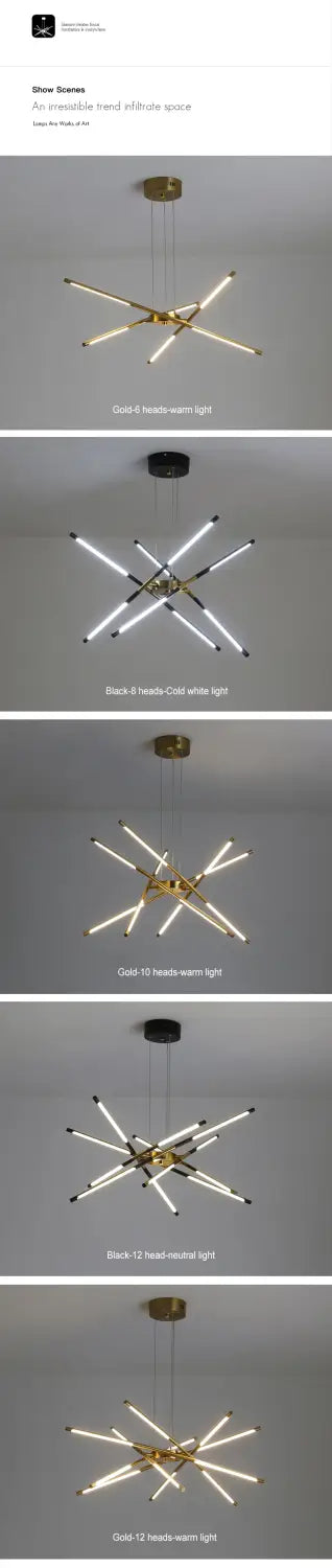 DecorBites™ Nordic Geometry LED Chandelier with Remote Control