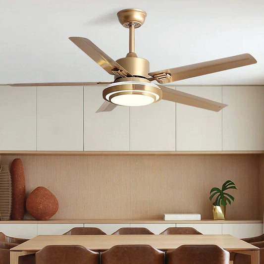 DecorBites™ 52" Stainless Steel Blade Ceiling Fan with LED Light and Remote Control