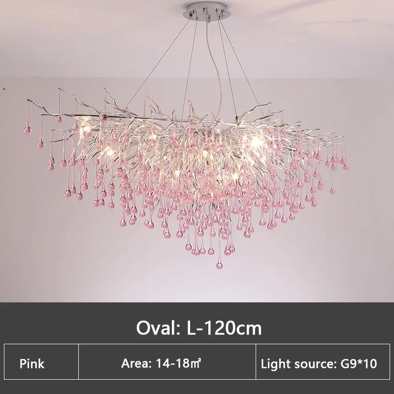 Decorbites™ Kinder-Rosa-Kristall-Kronleuchter: Bunte Chrom-Deckenleuchte für das Mädchenzimmer