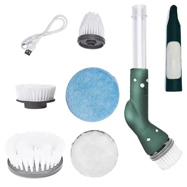 DecorBites™ Electric Spin Cleaner + 6 Brush Heads - Turbo Scrub for Kitchen, Bathroom & Floors
