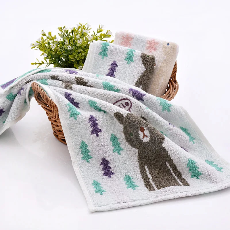 DecorBites™ Kids Cartoon Face Terry Towel - 100% Organic Cotton - High Quality