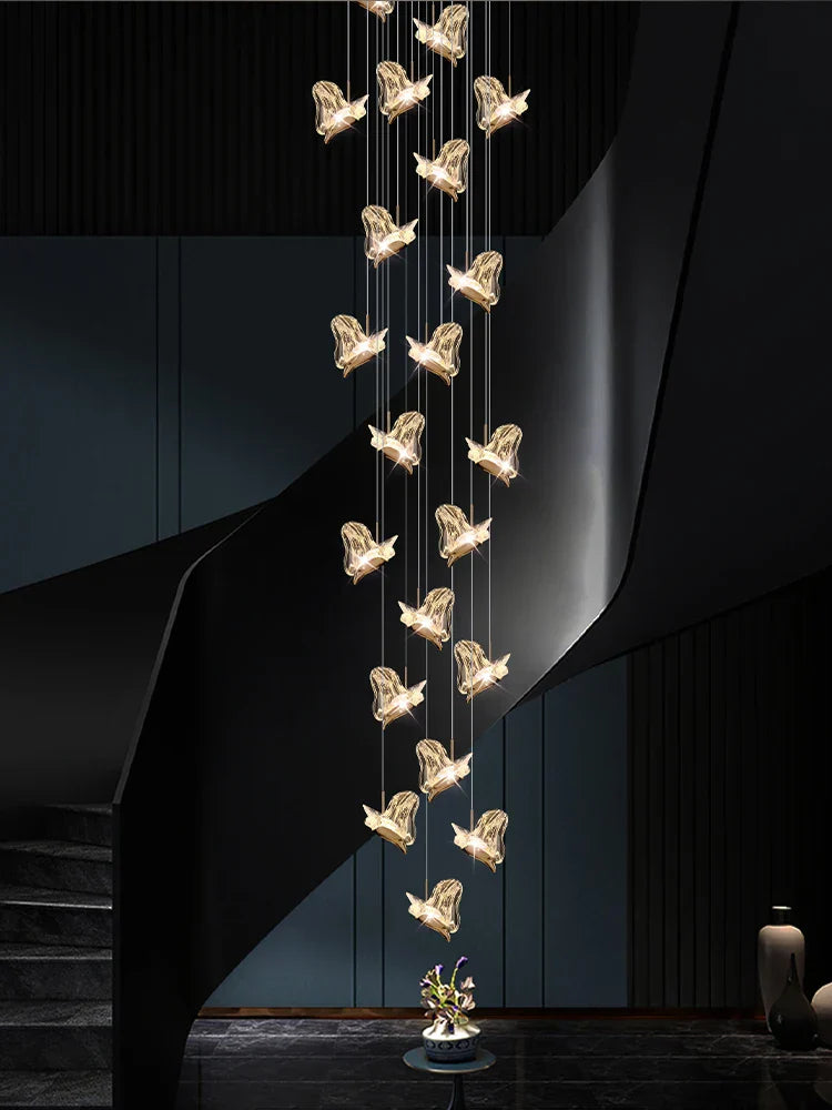DecorBites™ Crystal Chandelier: Modern Luxury Pendant Lights for Living Room, Staircase, Villa