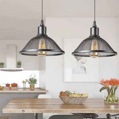 مصباح معلق صناعي أسود على شكل قفص من DecorBites™ لغرفة الطعام في جزيرة المطبخ