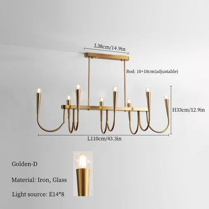 DecorBites™ French Style Black Pendant Light Luxury Led Chandelier Room Decor