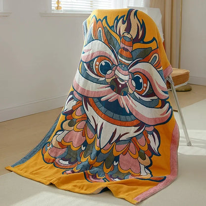 Toalla de baño DecorBites™ de gasa de algodón: suave y absorbente, estilo étnico.