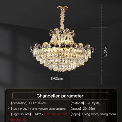 DecorBites™ Crystal Light Luxury Chandelier for Living Room Dining Bedroom