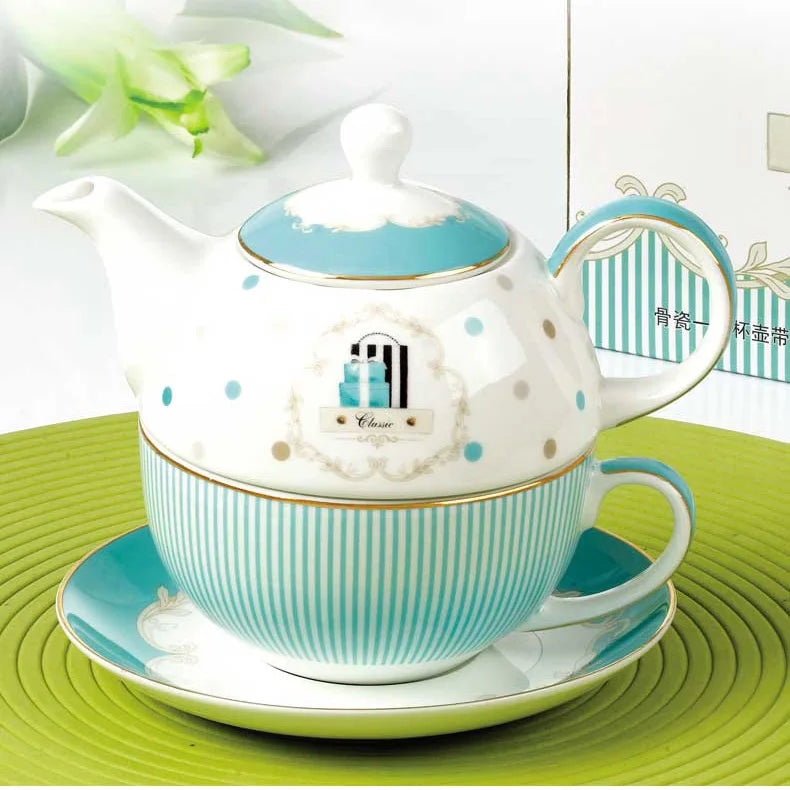 Juego de té DecorBites™ de porcelana fina, tetera Phnom Penh, tazas, platos, decoración para el hogar