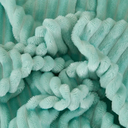 Manta de franela a rayas DecorBites™ para invierno - Ideal para dormitorio o sala de estar