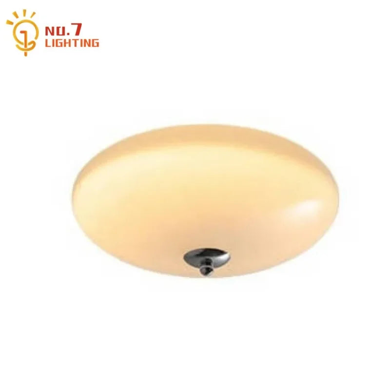 Lámparas de techo redondas de cristal color crema DecorBites™ | Iluminación LED moderna para interiores | Ideal para dormitorio, estudio o balcón