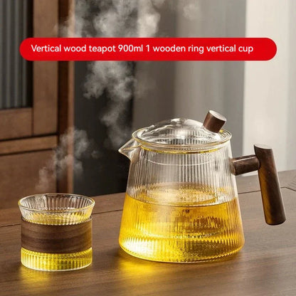 DecorBites™ Glass Teapot for Home & Restaurant Brewing - Transparent High Borosilicate Material