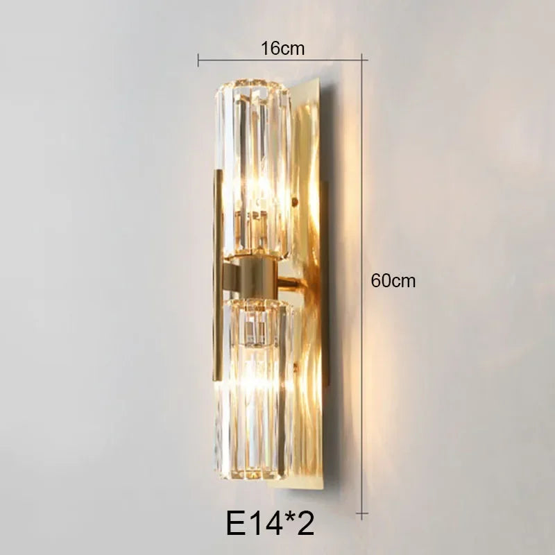 DecorBites™ Crystal Wall Lamp: Luxury LED Indoor Lighting for Bedroom & Living Room