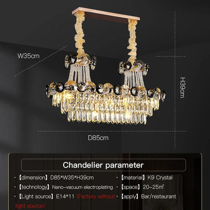 DecorBites™ Crystal Light Luxury Chandelier for Living Room Dining Bedroom