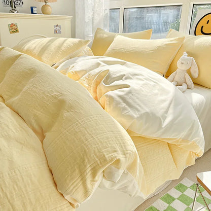 طقم سرير DecorBites™ قطني بثلاث طبقات، مكون من 3 قطع - ناعم، قابل للتهوية، ومريح