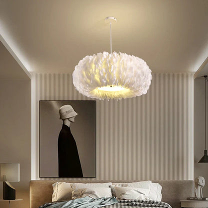 DecorBites™ Feather Decor LED Chandeliers for Living Room, Bedroom, Study & Children's Room