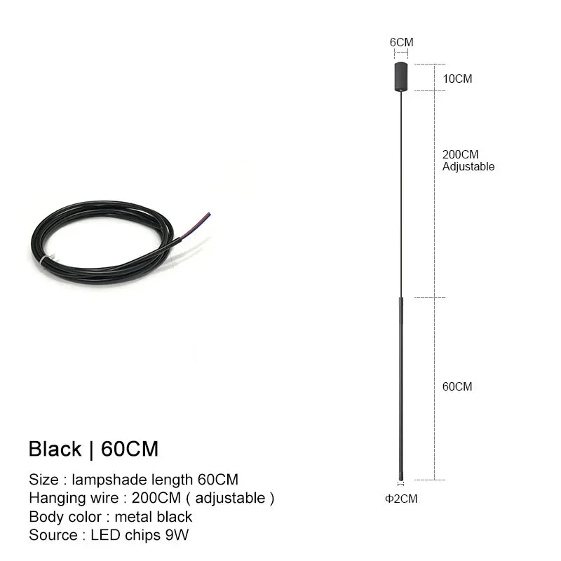 DecorBites™ Black LED Chandelier Pendant Lights for Dining Room and Bedroom