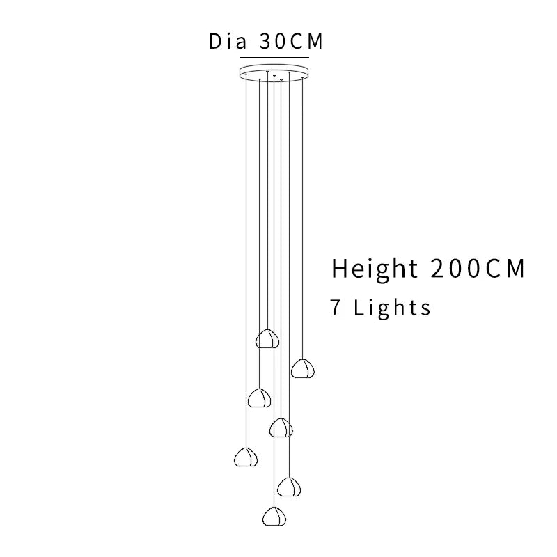 Lámpara de araña de bola de cristal DecorBites™: Lámpara de araña LED moderna para escaleras, ideal para la sala de estar y la cocina.