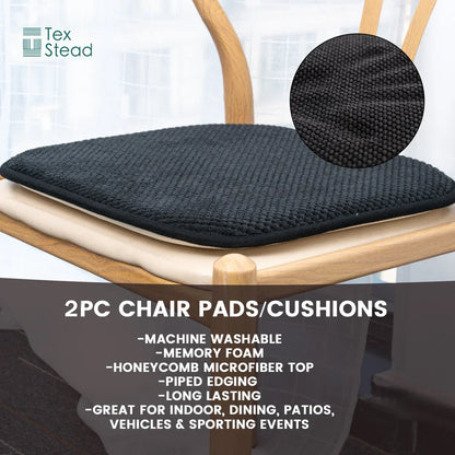 Decobites Memory Foam Chair Cushion: Honeycomb Pattern, Non-Skid Rubber Back, Comfortable & Stylish