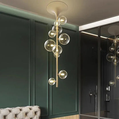 DecorBites™ LED Bubble Chandelier Clear Glass Ball Pendant Lamp for Dining Room & Bar