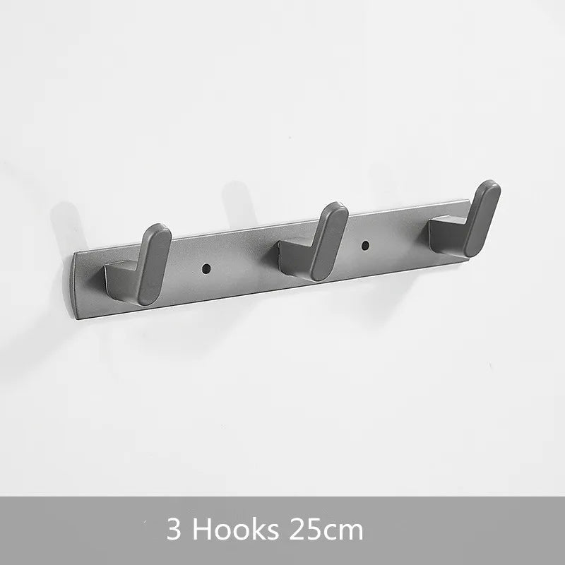 DecorBites™ Aluminum Alloy Towel Hooks Wall Mounted Bathroom Robe Holder (3-6 Hooks)